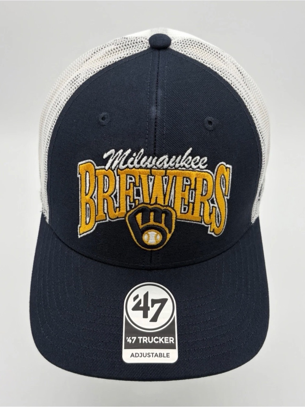 '47 Milwaukee Brewers Navy & White Mesh Snapback Cap